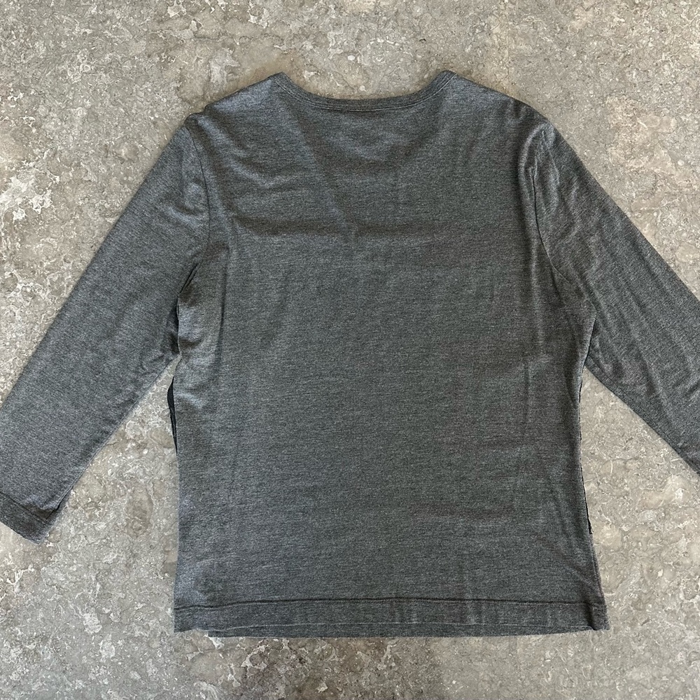 St. John Charcoal and Black Lace Long Sleeve Top - Picture 4 of 4